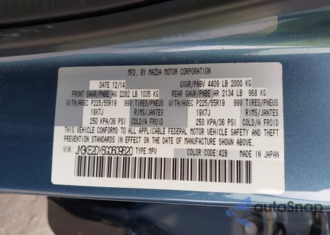 2016 Mazda Cx-5 Grand Touring from USA, damaged, VIN JM3KE2DY6G0609620